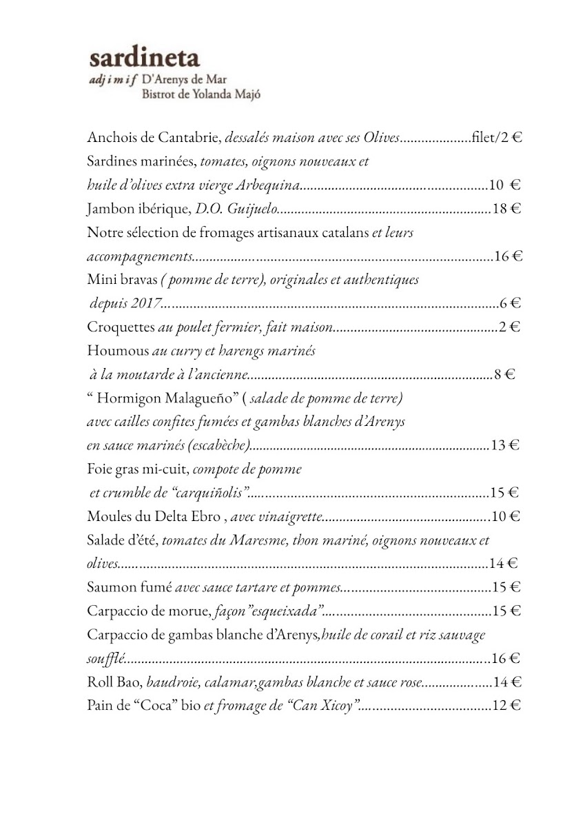 Menu Sardineta Bistrot De Yolanda Majó-5